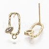 Brass Cubic Zirconia Stud Earring Findings KK-S354-227-NF-1