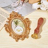 Brass Wax Seal Stamp with Wood Handle AJEW-WH0412-0359-4