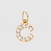 Stainless Steel Cubic Zirconia Pendants with Jump Rings X-FIND-PW0024-08C-1