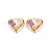 Brass Micro Pave Cubic Zirconia Pendants KK-N232-270B-1