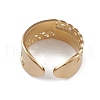 Ion Plating(IP) 304 Stainless Steel Curb Chains Shape Open Cuff Rings for Women RJEW-G285-35G-3
