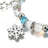 Glass with Synthetic Moonstone Christmas Theme Beaded Stretch Bracelets for Women BJEW-TA00656-3