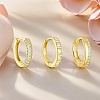 3 Pcs Elegant 925 Sterling Silver Clear Cubic Zirconia Ring Hoop Earrings ZA0253-1-2