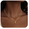 Alloy Initial Pendant Double Layer Necklaces for Women Men WG365C5-20-1