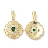 Brass Micro Pave Cubic Zirconia Pendants KK-M246-07G-1