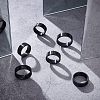 Unicraftale 6Pcs 6 Size Ion Plating(IP) 304 Stainless Steel Plain Band Finger Ring for Men Women RJEW-UN0001-25-4