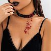 Halloween Acrylic & Plastic Pearl & Glass Gothic Layered Choker Necklaces for Women WGBE0F0-06-1