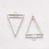 Rack Plating Alloy Triangle Open Back Bezel Pendants PALLOY-S047-09B-FF-2