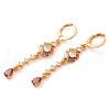 Rack Plating Golden Brass Dangle Leverback Earrings EJEW-B037-03G-01-1
