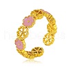 Peach Blossom Brass Enamel Cuff Rings for Women FS-WGC9A18-01-5