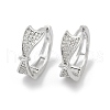 Brass Clear Cubic Zirconia Hoop Earrings EJEW-Q016-01P-2