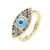 Brass Micro Pave Cubic Zirconia Finger Rings RJEW-D322-02G-4