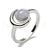 Natural Gemstone Adjustable Rings RJEW-K269-09P-3