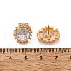 Oval Brass Micro Pave Cubic Zirconia Stud Earrings for Women EJEW-G428-27G-02-5
