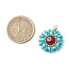 Handmade Polymer Clay and Evil Eye Lampwork and Glass Round Pendants PALLOY-MZ00638-02-2