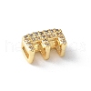 Brass Micro Pave Clear Cubic Zirconia Initial Multi-strand Links KK-S520-01G-05-2