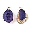 Druzy Geode Resin Pendants RESI-S383-066B-2