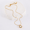 Elegant Stainless Steel Teardrop Leaf Pendant Necklaces AK2921-4