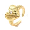 Brass Micro Pave Cubic Zirconia Open Cuff Rings RJEW-P098-19G-1
