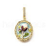 Brass Micro Pave Cubic Zirconia & Enamel Pendants KK-R222-13G-02-1