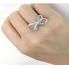 Bowknot Alloy with Crystal Rhinestone Finger Rings for Women FS-WG361F1-03-4