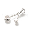 Brass Micro Pave Cubic Zirconia Pendants KK-K378-61S-2