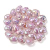 UV Plating Rainbow Iridescent Transparent Acrylic Beads OACR-C007-04C-3