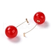 Lifelike Cherry Resin Dangle Stud Earrings EJEW-F274-01D-2