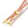 Braided Cotton Cord Slider Bracelet Making MAK-R001-01G-02-3