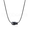 Fish Porcelain Pendant Black Wax Cord Necklaces FS-WG7FFA4-07-2
