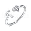 Adjustable Brass Rhinestone Cuff Rings for Women FS-WGEAD33-20-1