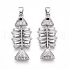 Brass Micro Pave Cubic Zirconia Pendants KK-N257-07P-1