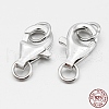 Anti-Tarnish Rhodium Plated 925 Sterling Silver Lobster Claw Clasps STER-O015-E-04-3