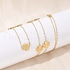 304 Stainless Steel Clover Link Chain Long Necklaces NJEW-V001-01G-2