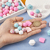 78Pcs 10 Style Round/Hexagon/Arch Food Grade Eco-Friendly Silicone Beads SIL-TA0001-43-6