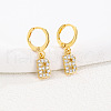 Brass Micro Pave Clear Cubic Zirconia Hoop Earrings FS-WGAF6E5-09-1