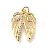 Brass Micro Pave Clear Cubic Zirconia Pendants KK-XCP0001-05G-1