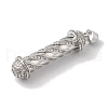 Rack Plating Brass Micro Pave Clear Cubic Zirconia Pendants KK-B092-31P-2