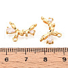 Brass Micro Pave Clear Cubic Zirconia Chandelier Components Links KK-N263-44G-3