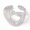 304 Stainless Steel Wide Hollow Open Cuff Ring for Women RJEW-G275-04P-2