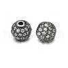 Round Brass Micro Pave Cubic Zirconia Beads ZIRC-N016-01B-8mm-1