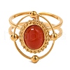 Oval Natural Carnelian Finger Rings RJEW-Q822-30G-02-2