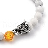 Men's Natural Howlite & Lava Rock Stretch Beaded Bracelets Sets BJEW-JB05429-10