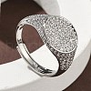 Brass Micro Pave Cubic Zirconia Cuff Rings for Women RJEW-A069-13P-03-1