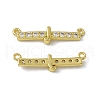Rack Plating Brass Micro Pave Clear Cubic Zirconia Connector Charms KK-C007-37G-J-2