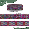 7M Ethnic Style Polyester Flower Jacquard Ribbons OCOR-WH0091-72A-02-2