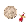 Opaque Resin Flower Rose Beads with Glass Pearl Round Bead and Tibetan Style Alloy Fairy Wing Beads and Brass Ball Head pins Pendants PALLOY-JF03594-01-2