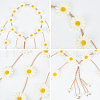 CRASPIRE 2Pcs Cloth Sunflower Hippie Headband Floral Crown OHAR-CP0001-16-6