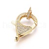 Brass Micro Pave Cubic Zirconia Lobster Claw Clasps ZIRC-F109-07G-2