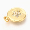 Brass Micro Pave Clear Cubic Zirconia Pendants ZIRC-O036-57G-3